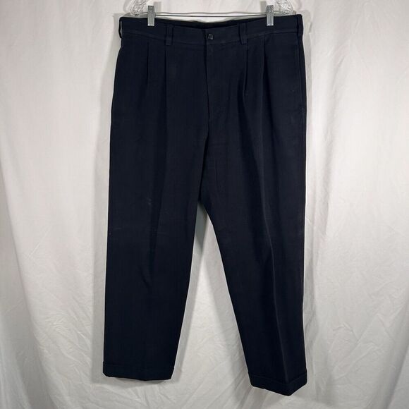 Brooks Brothers Other - Brooks Brothers Dress Pants Mens 38x30 Black Elliot Fit Pleated Cotton Dry Clean